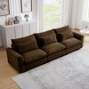 Okak Comfy Sofa with 3 Waist Pillows, Modern Corduroy Upholstered Couch 3 Seater Deep Seat for Living Room,Apartment, Brown - 3 of 4