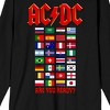 ACDC Are You Ready? World Flags Men's Black Long Sleeve T-Shirt - 2 of 3