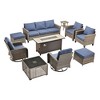 XIZZI Patio Furniture Sets Designed for Outdoor Relaxation, Comfy 3.5-Inch Cushions & 360° Swivel Action for Extra Comfort, 10 Pcs/Set, Denim Blue - 2 of 4