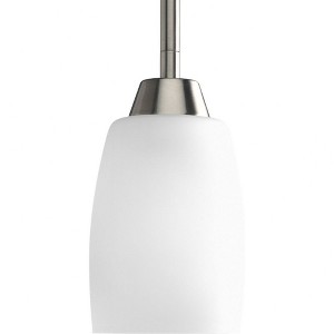 Progress Lighting Wisten 1-Light Mini-Pendant, Brushed Nickel, Etched Glass Shade - 1 of 2