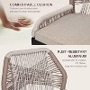 Woven Outdoor Counter Height Bar Stools Set of 2, Rattan Bar Chairs with Cushions & Armrests, Aluminum Frame Patio Barstools with Backrest for Garden - 4 of 4