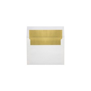 LUX A8 Foil Lined Invitation Envelopes (5 1/2 x 8 1/8) 250/Box White w/Gold LUX Lining - 1 of 1