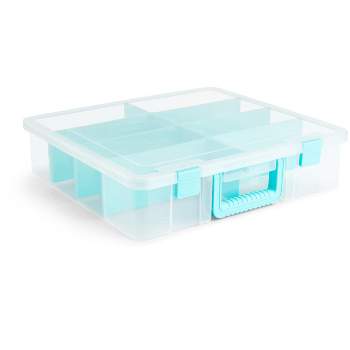 mDesign Plastic Arts and Crafts Organizer Storage Bin Container - 2 Pack -  Clear