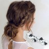 Unique Bargains Freesia Flower French Barrette Hair Clips Dark Blue White 1 Pc - 2 of 4