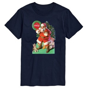 Men's - Coca Cola - Vintage Santa with Dog Short Sleeve Graphic T-Shirt - 1 of 4