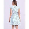 INSPIRE CHIC Women's V-Neck Ruffle Cap Sleeve A-Line Floral Chiffon Dress - 4 of 4