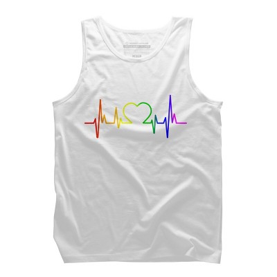 Adult Design By Humans Pride Heartbeat Rainbow By LuckyCharm99 Tank Top