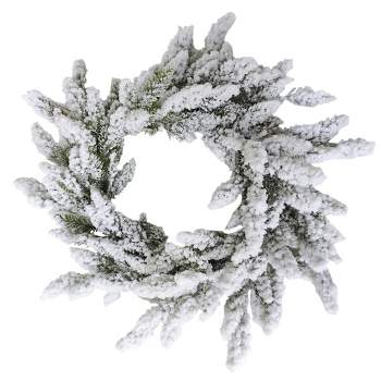 Northlight Heavily Flocked Artificial Pine Christmas Wreath, 16.5-Inch, Unlit