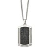 Black Bow Jewelry Men's Stainless Steel Two-Tone Large Textured Dog Tag Necklace, 24 In - 2 of 4