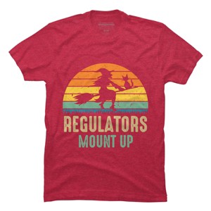 Men's Design By Humans Regulators Mount Up Halloween Witch By RedBirdLS T-Shirt - 1 of 4