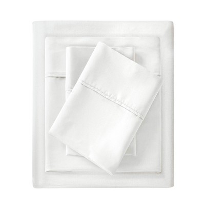 Queen 1500 Thread Count Cotton Blend 4pc Sheet Set White