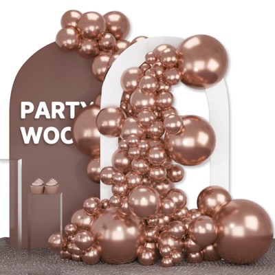 PartyWoo Balloons Metallic Rose Gold 18 12 10 5 Inch 142 pcs