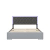 TiramisuBest Contemporary Style 3pc Bedroom Set Queen Size Bed And 2x Nightstands Black Wood Gold Accent Legs - 4 of 4