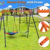 32" Saucer Swing with Stand for Kids Outdoor, 440lbs Saucer Swing Set with Heavy-Duty Metal A-Frame and Adjustable Ropes - 2 of 4