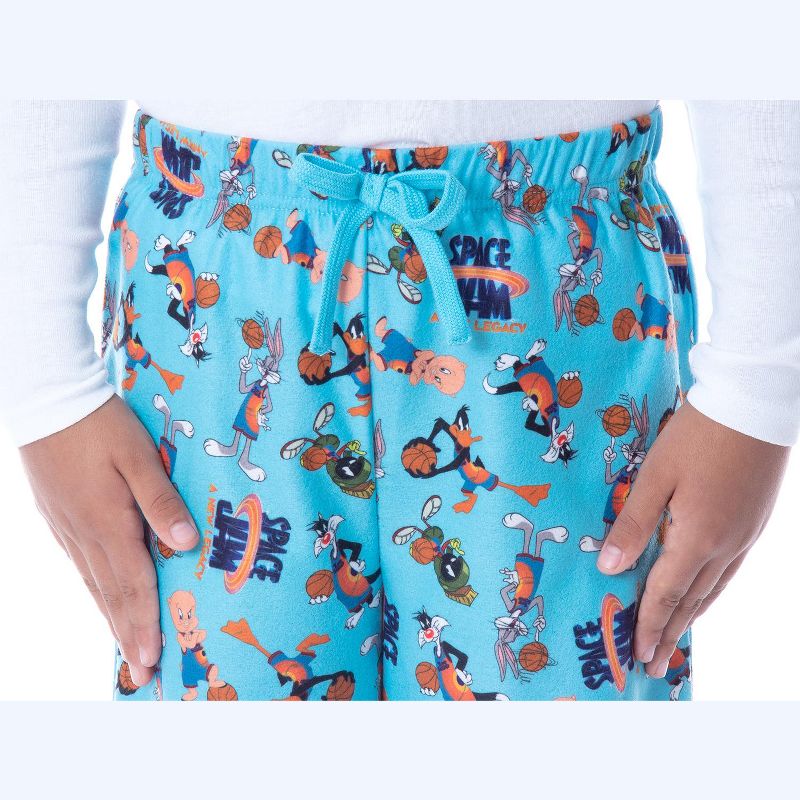 Space Jam A New Legacy Boys' Allover Character Loungewear Pajama Pants Blue, 4 of 5