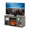Furinno Fireplace TV Stand Entertainment Center TV Console Cabinet w/Open Storage Shelf for TV up to 55",French Oak Grey - 2 of 4