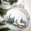 Lodge Scene Ball Ornament Multicolor 4"H Glass Set of 2 - 2 of 2