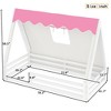 TIRAMISUBEST Twin/Full Size Kids House Bed Frame with Tent & Light Strips, Wooden Floor Bed with Guardrail - 4 of 4