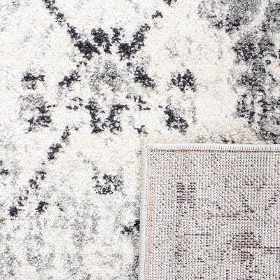 Reversible Silver Grey Synthetic Rectangular Rug - Easy Care and Stain-Resistant