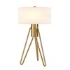 Hudson and Canal 25" Tall 2-Light Tripod Table Lamp with Fabric Shade - 4 of 4