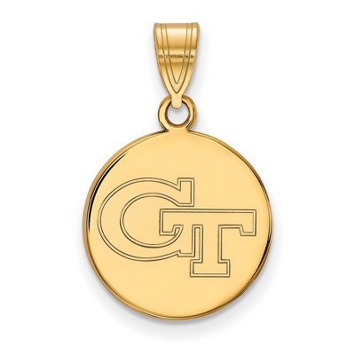 Black Bow Jewelry 14k Yellow Gold Georgia Tech Yellow Jackets NCAA Medium Pendant