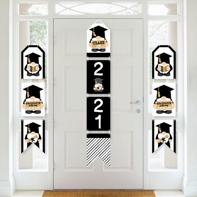 Big Dot of Happiness Grad Gnomes - Hanging Vertical Paper Door Banners - 2021 Graduation Party Wall Decoration Kit - Indoor Door Decor