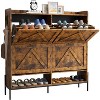 Shoe Storage Cabinet with 4 Flip Drawers, Hidden Wood Shoe Rack Storage - 4 of 4