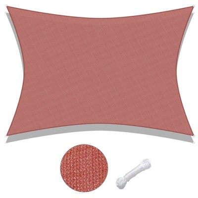 LAGarden 19x13 Ft Rectangle HDPE Sun Shade Sail