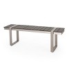 Modern Ourdoor Wood Bench with Faux Wood Slats Assembly required-Christopher Knight Home - 2 of 4