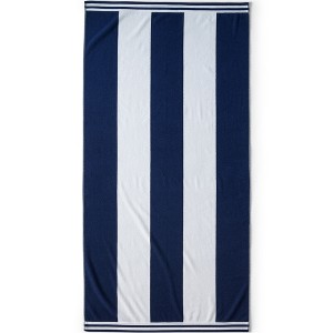 Lands' End Rugby Stripe Reversible Beach Towel - 1 of 2