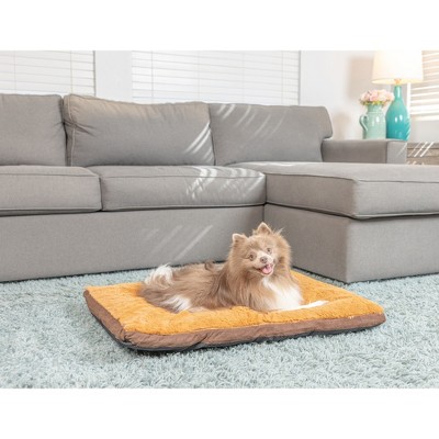 Medium Mocha and Earth Brown Faux Suede Orthopedic Pet Bed