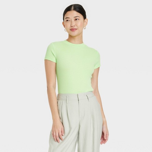 Ribbed Top - Bright green - Ladies