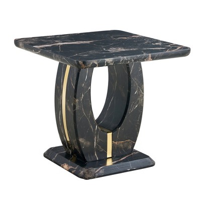 UPHA Modern Minimalist Marble-Patterned MDF Square Coffee Table