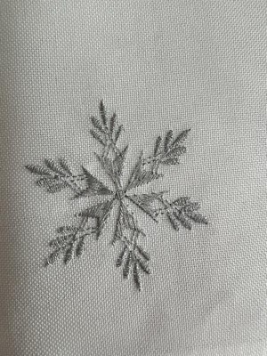 Saro Lifestyle Embroidered Snowflakes Runner, White, 16