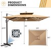 Crestlive Products 11FT Patio Double Top Cantilever Umbrella with Light Outdoor 360° Rotation 6 Heights Adjustable Offset Umbrella - 2 of 4