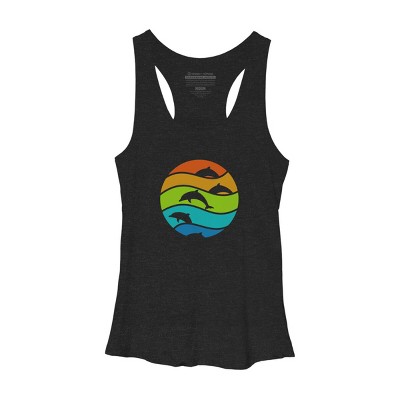 Women's Design By Humans dolphin art By hkartist Racerback Tank Top
