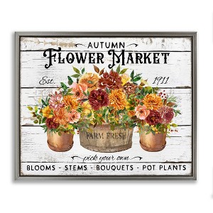 Stupell Industries Autumn Flower Market Floating Frame Canvas Art - 1 of 4