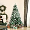 HOMCOM 6' Unlit Snow-Dusted Full Fir Artificial Christmas Tree with Realistic Branches, 61 Pine Cones and 800 Tips - image 2 of 4