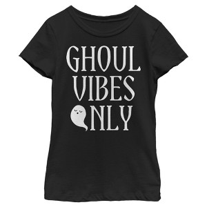 Girl's Lost Gods Halloween Ghoul Vibes Only T-Shirt - 1 of 4