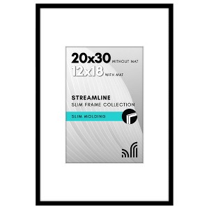 Americanflat 12x30 Collage Picture Frame with Polished Plexiglass - Fits One 8x10 Photo and Eight 4x6 photos - Signature Collection - White - 1 of 4