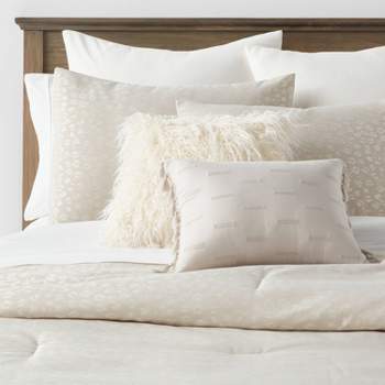 8pc Luxe Jacquard Snow Leopard Comforter Set Beige - Threshold™