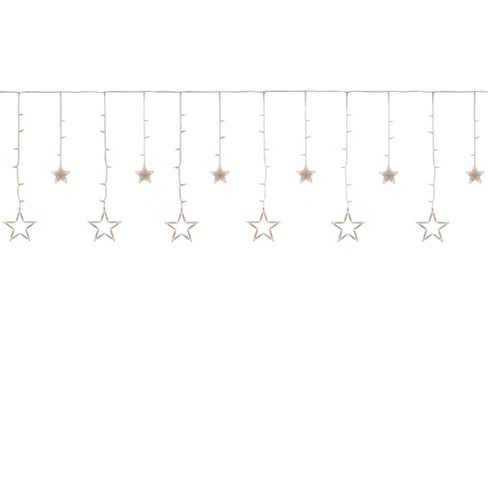 Northlight 138 Clear Led Star Drop Window Curtain Christmas Lights 17 75ft Clear Wire Target