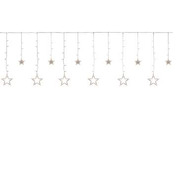 Northlight 138 Clear LED Star Drop Window Curtain Christmas Lights - 17.75ft Clear Wire