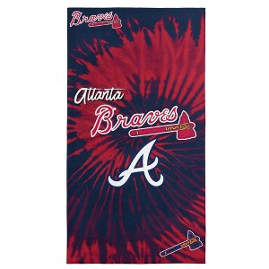 MLB Atlanta Braves Tie Dye Beach Towel 30 x 60 inches - 1 of 4