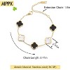 18K Gold Plated Clover Lucky Bracelet for Women White/Black/Red/Green Flower Four Leaf Link Bracelets - 2 of 4