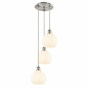 White Venetian - 3 Light Cord Hung Multi Pendant In Modern Style-30.75 Inches Tall and 14.5 Inches Wide - 1 of 1