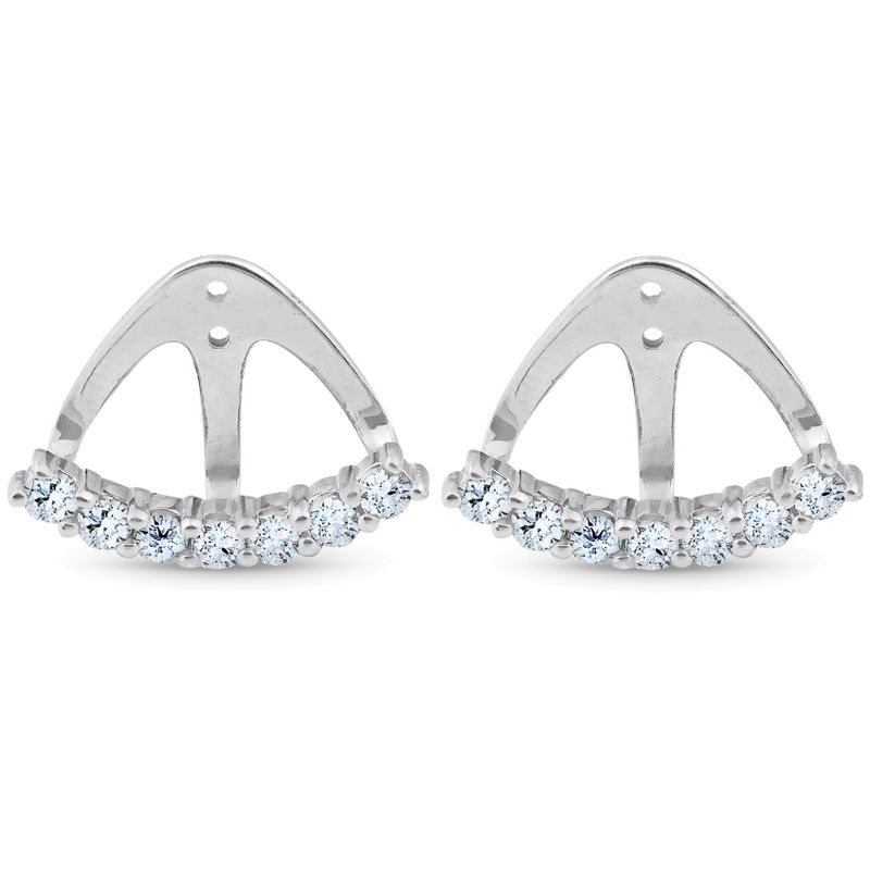 Pompeii3 3/4 Ct Diamond Stud Earring Jackets 14k White Gold (up to 8mm), 2 of 5