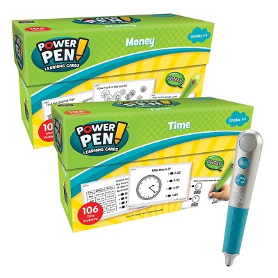 Teacher Created Resources Power Pen Learning Math Quiz Cards - Money, Time & Hot Dots Pen