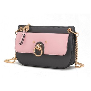 MKF Collection Jill Vegan Leather Color Block Crossbody Handbag by Mia K - 1 of 4