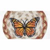 Earth Rugs Monarch Printed Jute Coaster – 5"x5" Round Natural Braided Coaster with Butterfly Design - 3 of 3